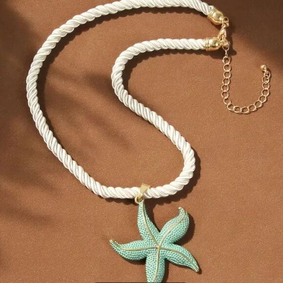 Starfish vintage style on cord necklace - Picture 4 of 9